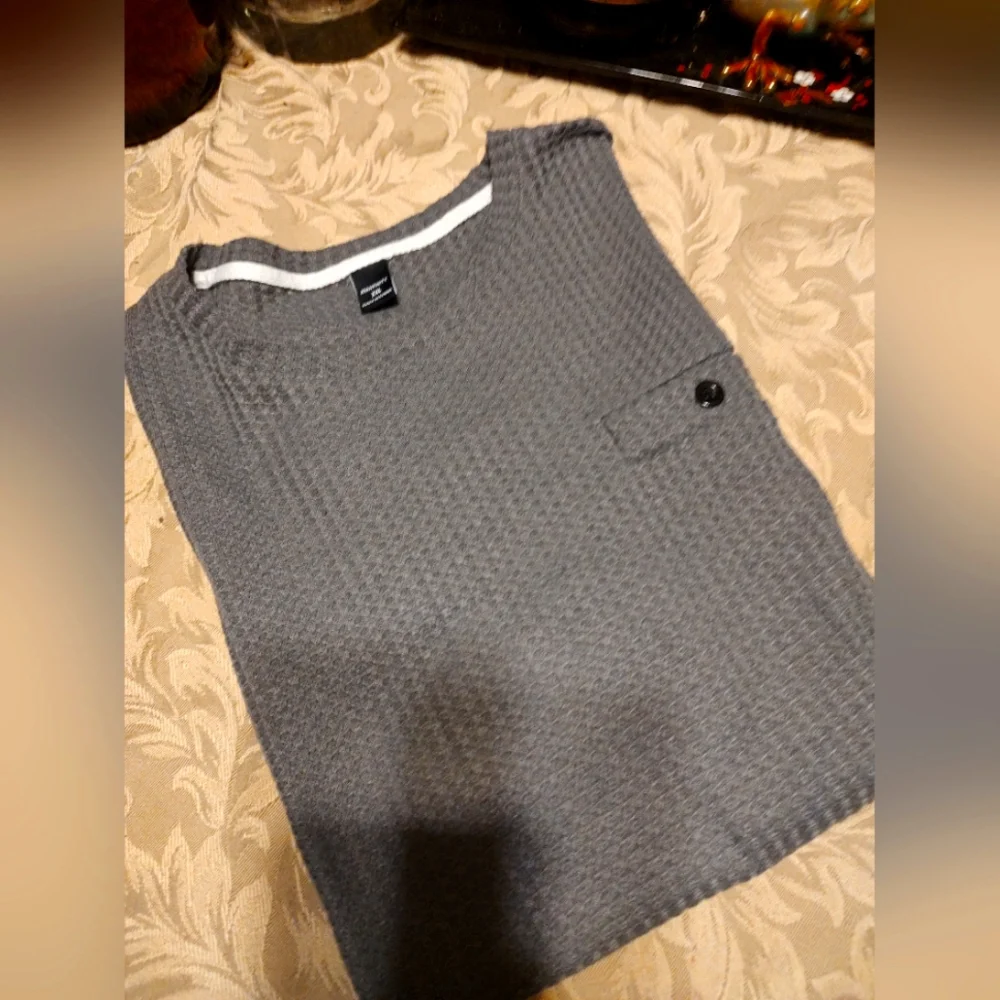 ◾🎱◾NWOT Men's Steel Smoke Charcoal Grey Waffle Knit Tee Shirt T-Shirt - 2XL - Picture 4 of 15